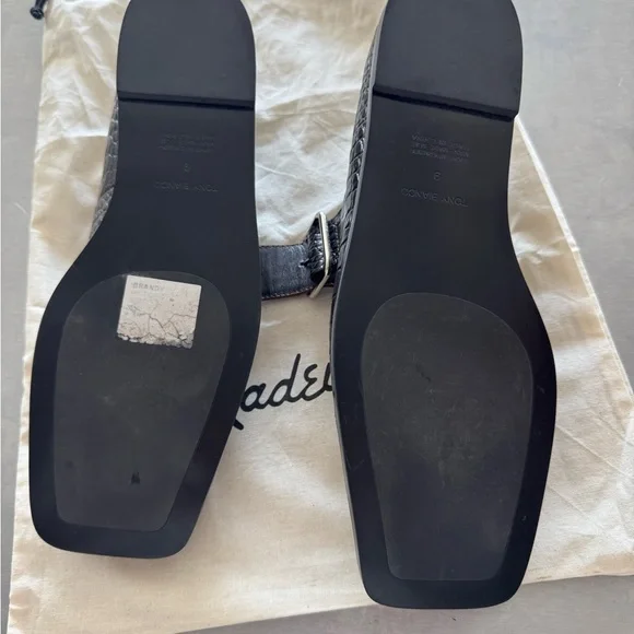 Tony Bianco Black Croc-Patterned Flats - Picture 2 of 3